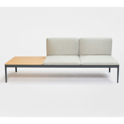 Modulare Polsterbank - KUBIKA - Enea - modern / Stoff / Holzfurnier