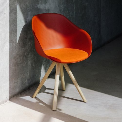Moderner Stuhl - Lore Spin Wood - Enea - für den Innenraum / Stoff / Polypropylen