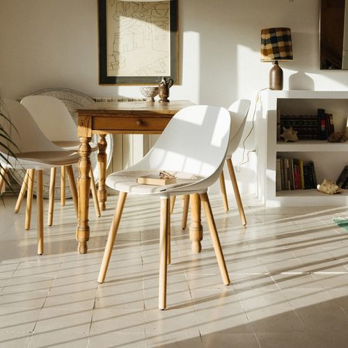 Moderner Stuhl - Mate Wood - Enea - für den Innenraum / Stoff / Polypropylen