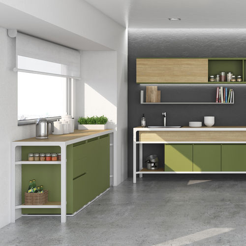 Moderner Lagerschrank für Küchen - BANCO A PARETE - ESTEL - Holz / für Gewerbegebrauch