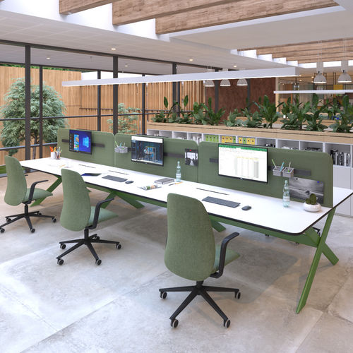 Schreibtisch für Open Space - S.ANDREA - ESTEL - bodenstehend / für 6 Personen / modern