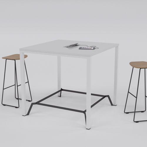 Moderner Stehtisch - ASTERISCO APP - ESTEL - melaminbeschichtet / Gestell aus Metall / rechteckig