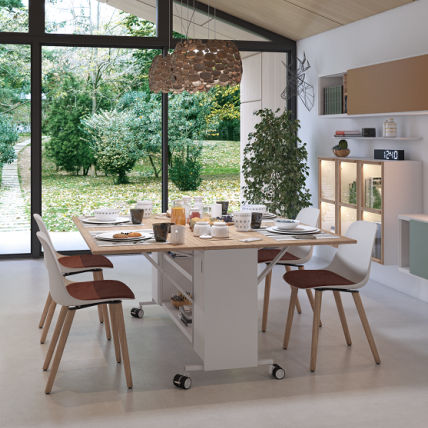 Moderner Tisch - ESTEL - Holz / Gestell aus Metall / rechteckig