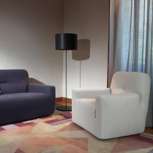 Moderner Sessel - CLUBINA - ESTEL - Stoff / Leder / Buche