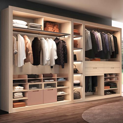 Modularer begehbarer Kleiderschrank - ESTEL - modern / Holz / Glas
