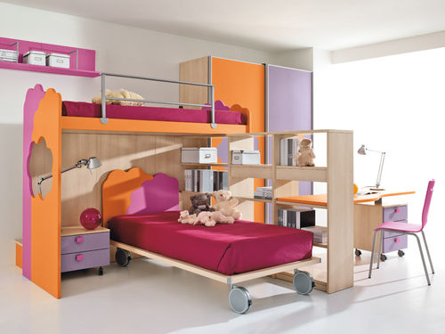 Eck-Etagen-Bett - NUVOLA - 8 - Faer Ambienti - modern / für Kinder (Unisex) / Holz