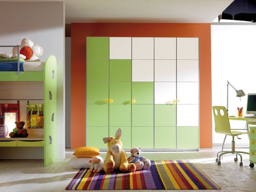 Moderner Kleiderschrank - SPAZIANTE - KIDS - Faer Ambienti - Holz / mit Schwingtür / für Kinder