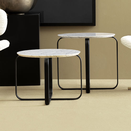 Moderner Beistelltisch - MEZZE' - fasem - MDF / Leder / Marmor