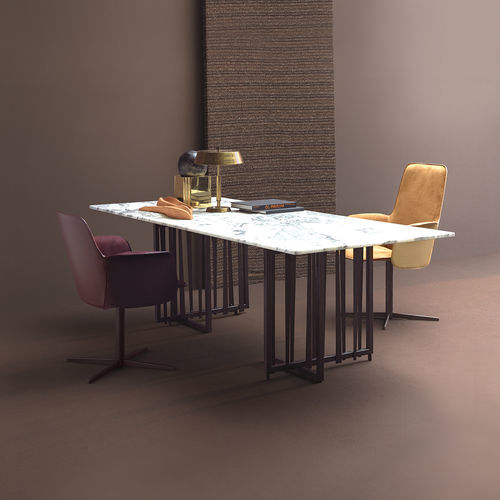 Moderner Besprechungstisch - ADELE DESK  - fasem - Granit / Gestell aus Stahl / rechteckig