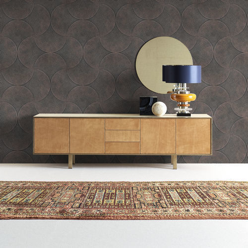 Modernes Sideboard - ALIANTE - fasem - Holz / Leder / mit Schubladen