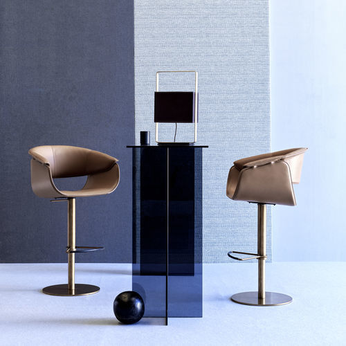 Moderner Hocker - AIRLUX BAR BT - fasem - Leder / Gestell aus Stahl / mit Mittelfuß