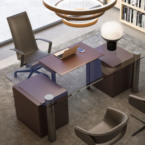 Chefschreibtisch - ABACO - fasem - bodenstehend / modern / Leder