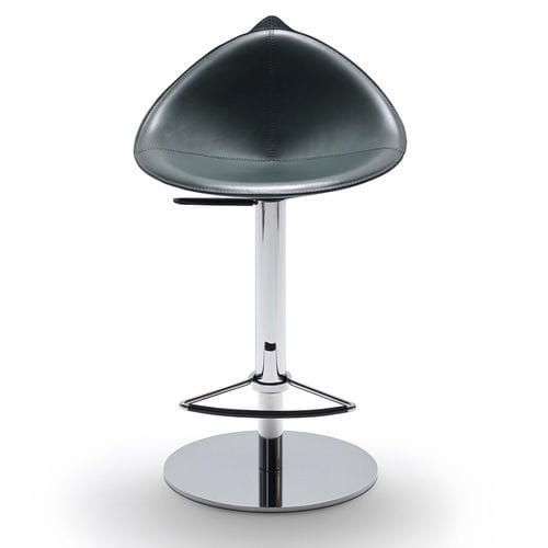 Moderner Hocker - FIORILE BAR BT - fasem - Leder / Gestell aus Stahl / mit Mittelfuß