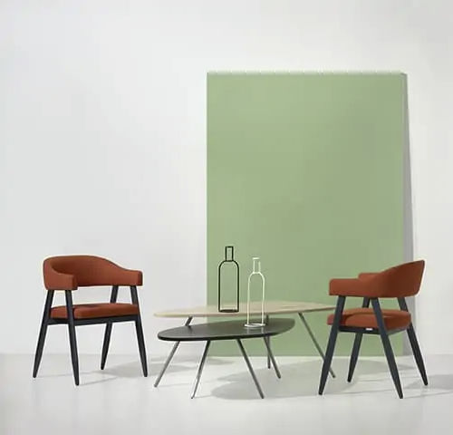 Moderner Sessel - VASA - Fenabel- The heart of seating - Stoff / Holz / braun