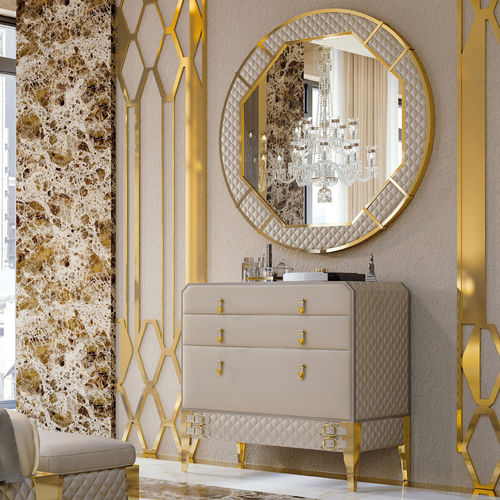 Moderne Kommode - Allure - Formenti - Holz / Leder / Stoff