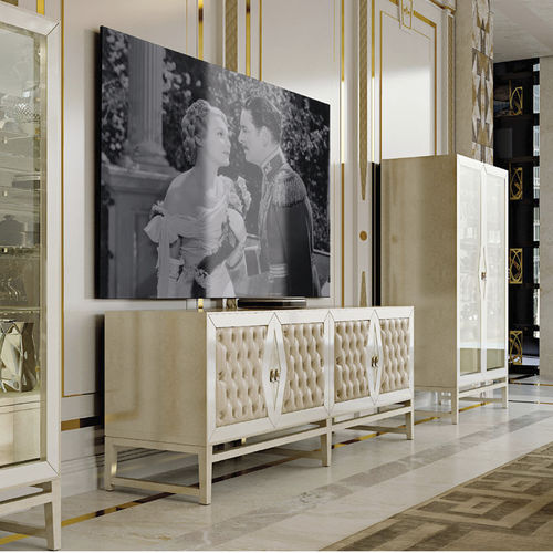 Modernes Sideboard - Pegaso - Formenti - Eiche / Leder / Marmor