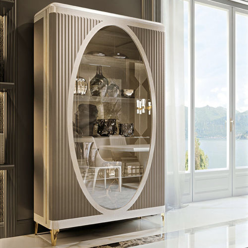 Moderne Vitrine - Windsor - Formenti - Holz / Leder / Stoff