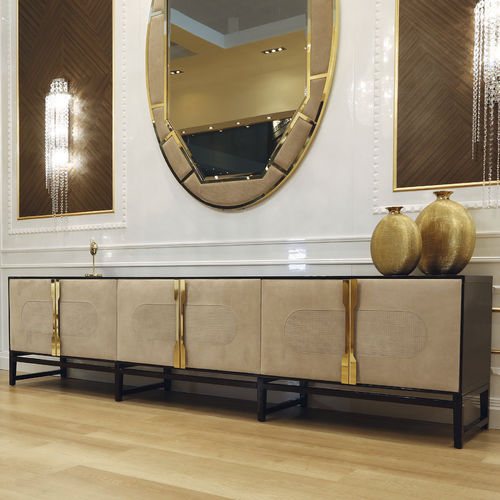 Modernes Sideboard - Orion - Formenti - Ebenholz / Leder / braun