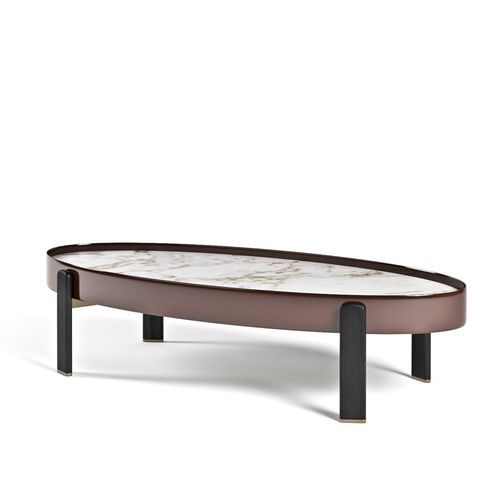 Moderner Couchtisch - KEAN  - Formitalia Group - Leder / Marmor / Gestell aus Esche