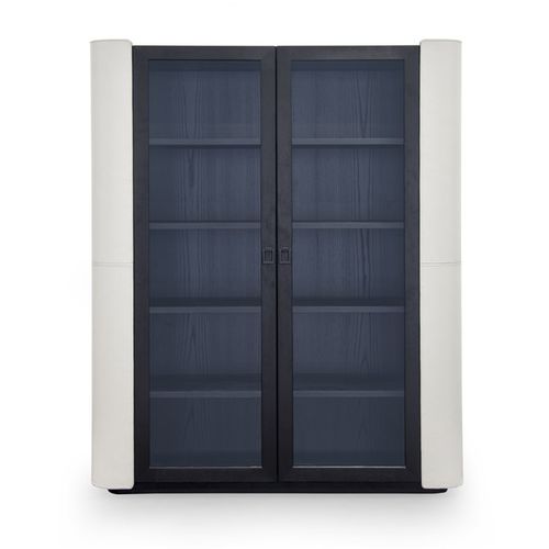 Modernes Bücherregal - DOWNTOWN  - Formitalia Group - Holz / Leder / verglast