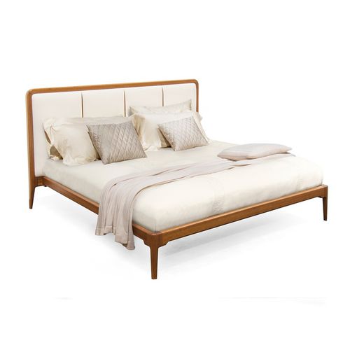 Doppelbett - JULIA - Formitalia Group - modern / mit Kopfteil aus Leder / Laubholz