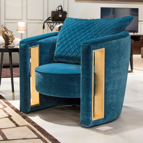 Moderner Sessel - RACHELE - Formitalia Group - Samt / Messing / grau