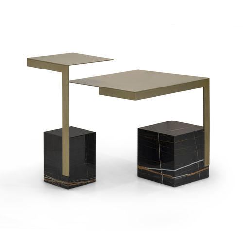 Moderner Beistelltisch - TAG - Formitalia Group - Metall / Gestell aus Marmor / quadratisch