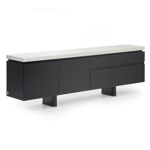 Modernes Sideboard - CHICAGO - Formitalia Group - Holzfurnier / Marmor
