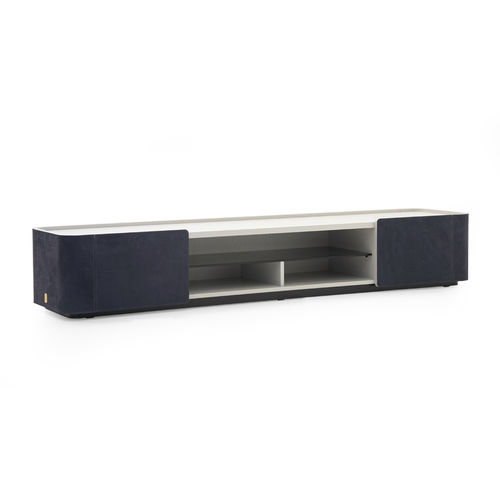 Modernes Fernsehmöbel - DOWNTOWN  - Formitalia Group - lowboard / Holzfurnier / Leder