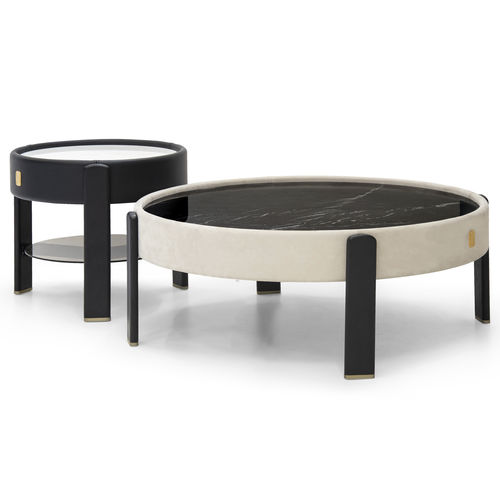 Moderner Couchtisch - KEAN  - Formitalia Group - Leder / Marmor / Gestell aus Esche