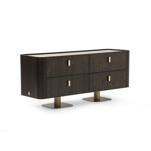 Moderne Kommode - OVERSEAS - Formitalia Group - Holzfurnier / Leder / für Hotelzimmer