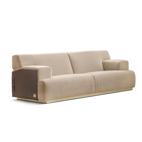 Modernes Sofa - BOURBON - Formitalia Group - Samt / Leder / beige