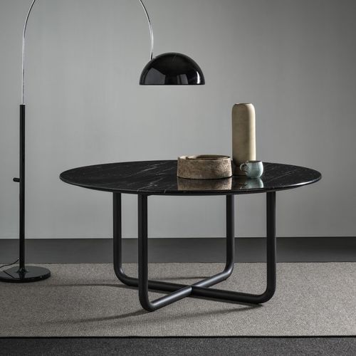 Moderner Tisch - Paipu 140 - Frag - Glas / Marmor / Gestell aus Stahl