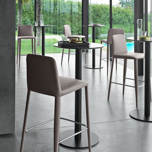 Moderner Stehtisch - Doni 110 - Frag - Marmor / Gestell aus lackiertem Stahl / rund