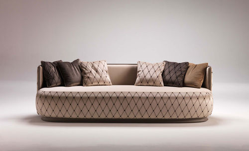 Modernes Sofa - KIR ROYAL 6101/3 - Fratelli Boffi - Stoff / mit Kissen / beige