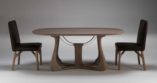 Moderner Tisch - ARPA 6104 - Fratelli Boffi - Holz / Gestell aus Holz / oval