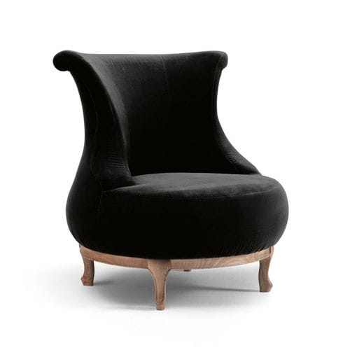 Stil-Kaminsessel - PLUMP - 5301 - Fratelli Boffi - Stoff / Holz / schwarz