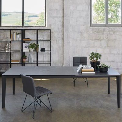 Moderner Tisch - T77 LEONARDO - Friulsedie Sud by Dalmasson - Metall / Stein / rechteckig