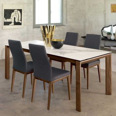 Moderner Tisch - T80 FUSION - Friulsedie Sud by Dalmasson - Esche / Marmor / rechteckig