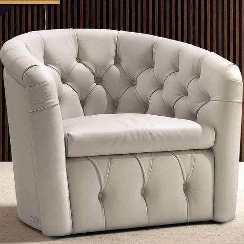 Chesterfield-Sessel - GINGER - Gamma Arredamenti International - Leder / weiß