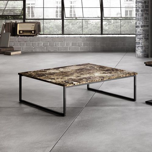 Moderner Couchtisch - T62  - Gamma Arredamenti International - Rauchglas / aus lackiertem Metall / Marmor