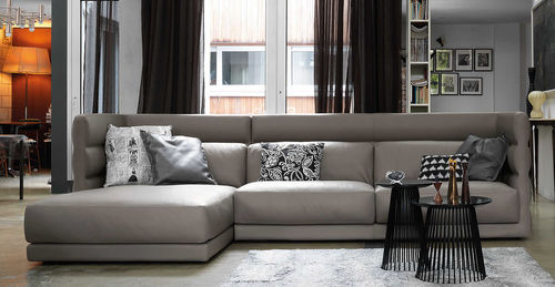 Modulsofa - WAFER - Gamma Arredamenti International - modern / Leder / braun