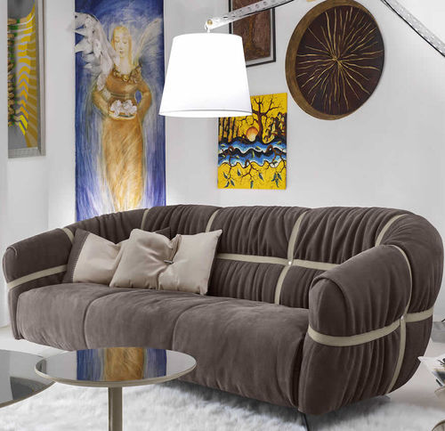Modernes Sofa - CROSSOVER - Gamma Arredamenti International - Leder / braun / weiß