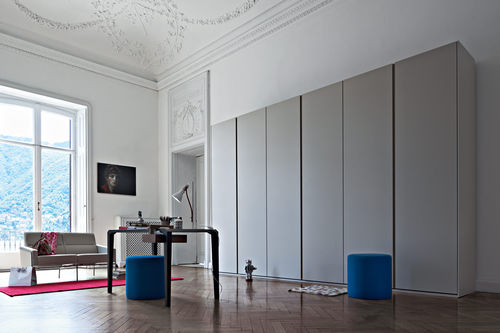 Moderner Kleiderschrank - GROOVE - Giellesse di Galli Luigi eAlessandro e C. - hochglanzlackiertes Holz / mattlackiertes Holz / Glas