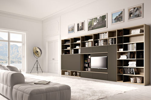Modul-Bücherregal - FLEXUS - Giellesse di Galli Luigi eAlessandro e C. - modern / lackiertes Holz / Eiche