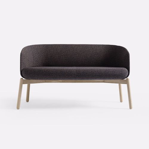 Modernes Sofa - LOW NEST - + HALLE - Stoff / braun / schwarz
