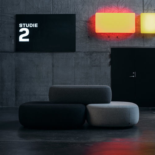 Modulsofa - Ø - + HALLE - modern / Stoff / Leder