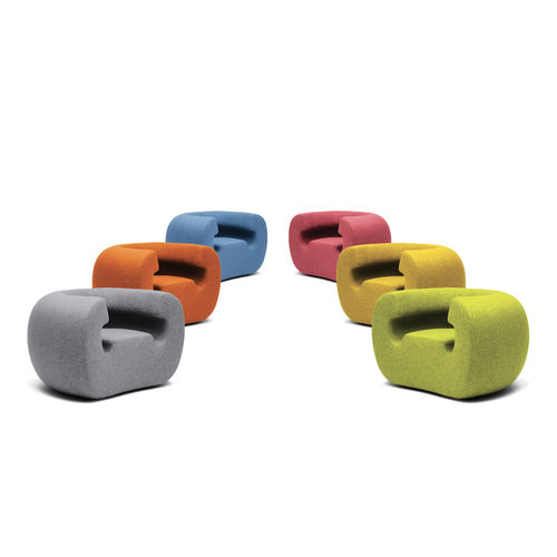 Moderner Sessel - ROXANNE - Gufram - Stoff / ergonomisch / grau