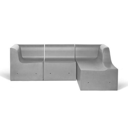 Modulsofa - SOFTCRETE  - Gufram - modern / für Außenbereich / grau