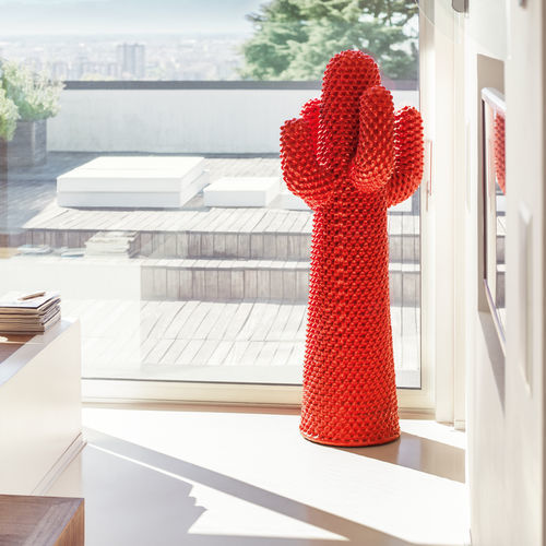 Bodenstehender Garderobenständer - CACTUS - Gufram - originelles Design / Polyurethan / schwarz